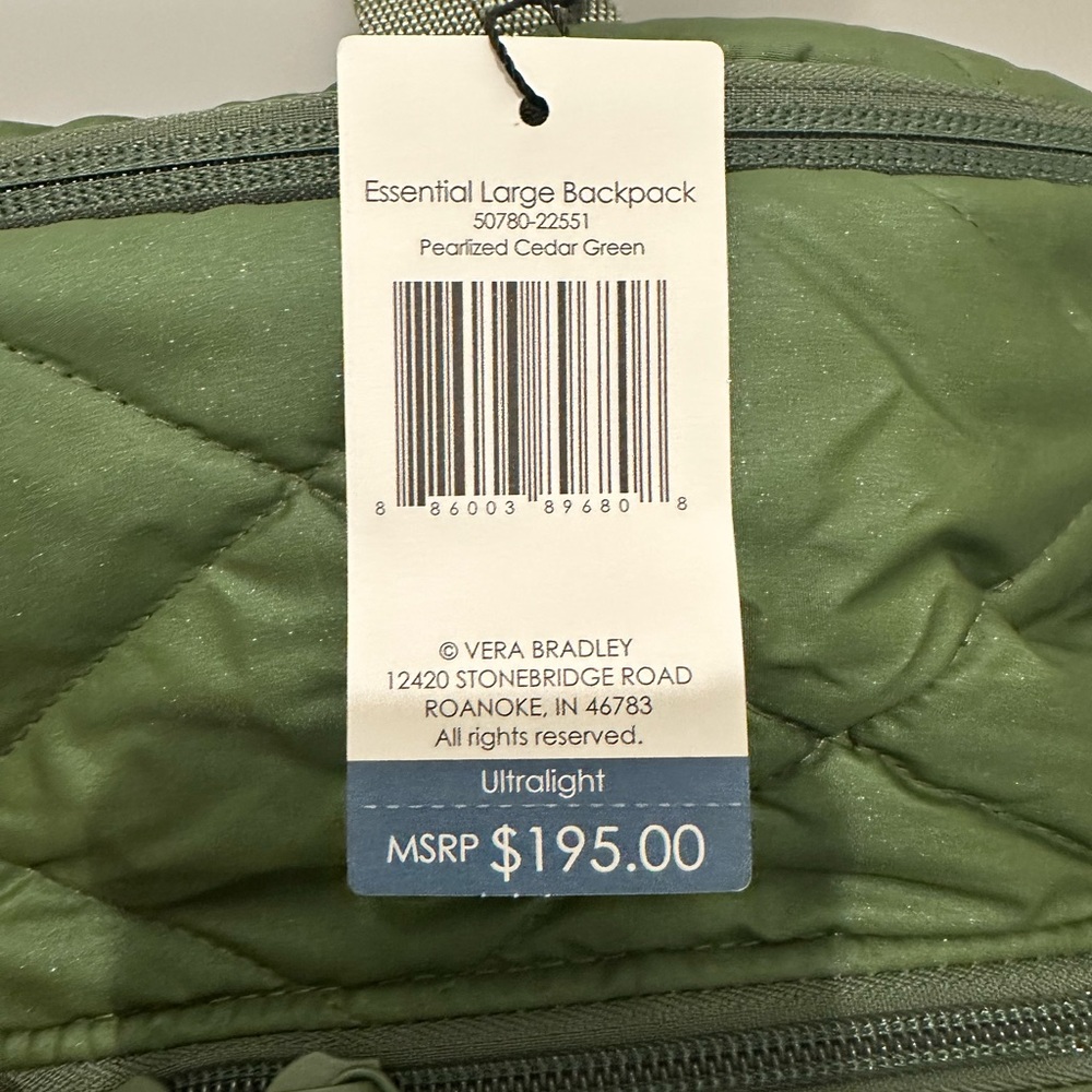 Vera Bradley Ultralight Essential Large Backpack NWT - Picture 11 of 11
